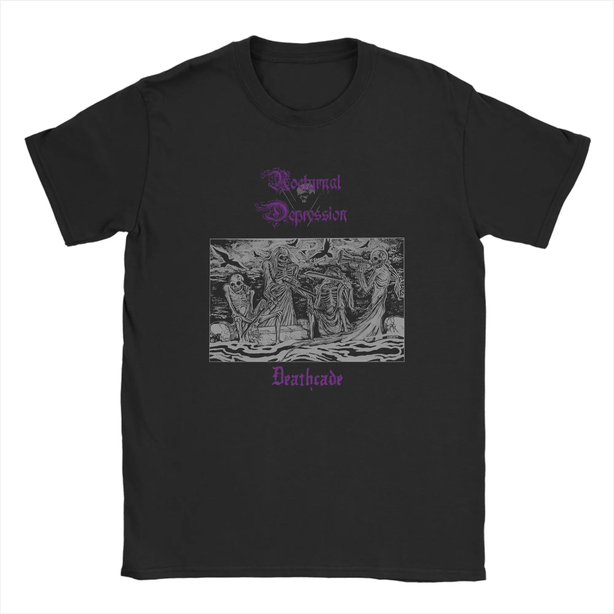 Фото Футболка NOCTURNAL DEPRESSION Band, летние футболки в стиле хип-хоп, мужские хлопковые футболки большого размера с круглым вырезом, повседневная футболка с короткими рукавами Y2K №1
