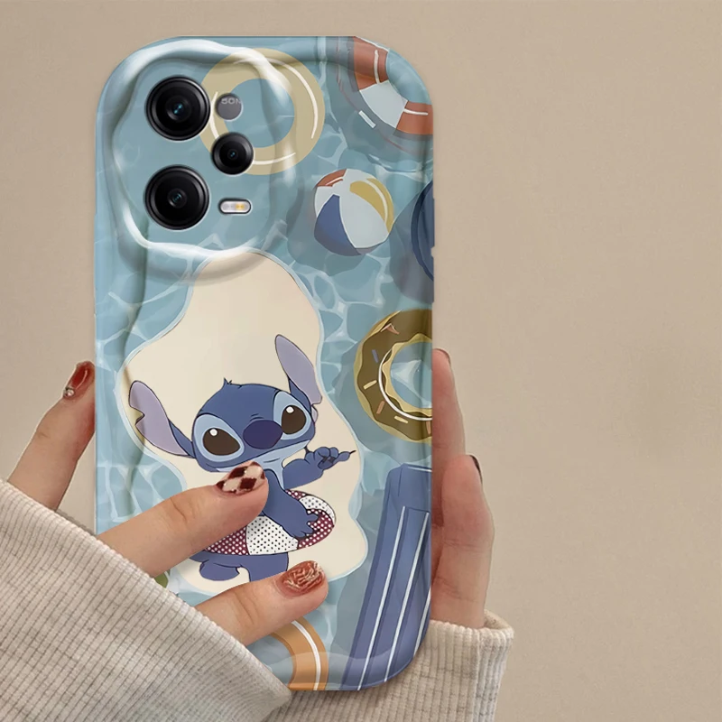 Фото Disney Summer Swim Mickey Stitch Case For Xiaomi Redmi Note 13 12 Pro Plus 4G 5G 12S 11S 1110 10S 9 9S Redmi 14C 13C 12C A3 Capa №2