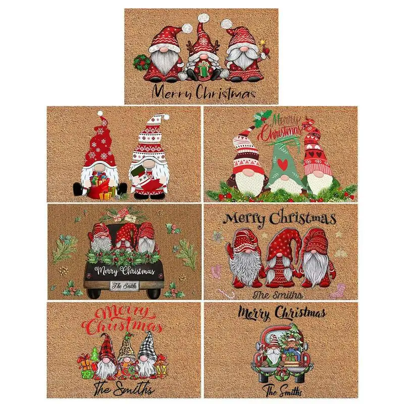 

Merry Christmas Doormat Gnome Nonslip Front Door Mat Christmas Festival Home Floors Decor For Indoor Outdoor Party Supplies