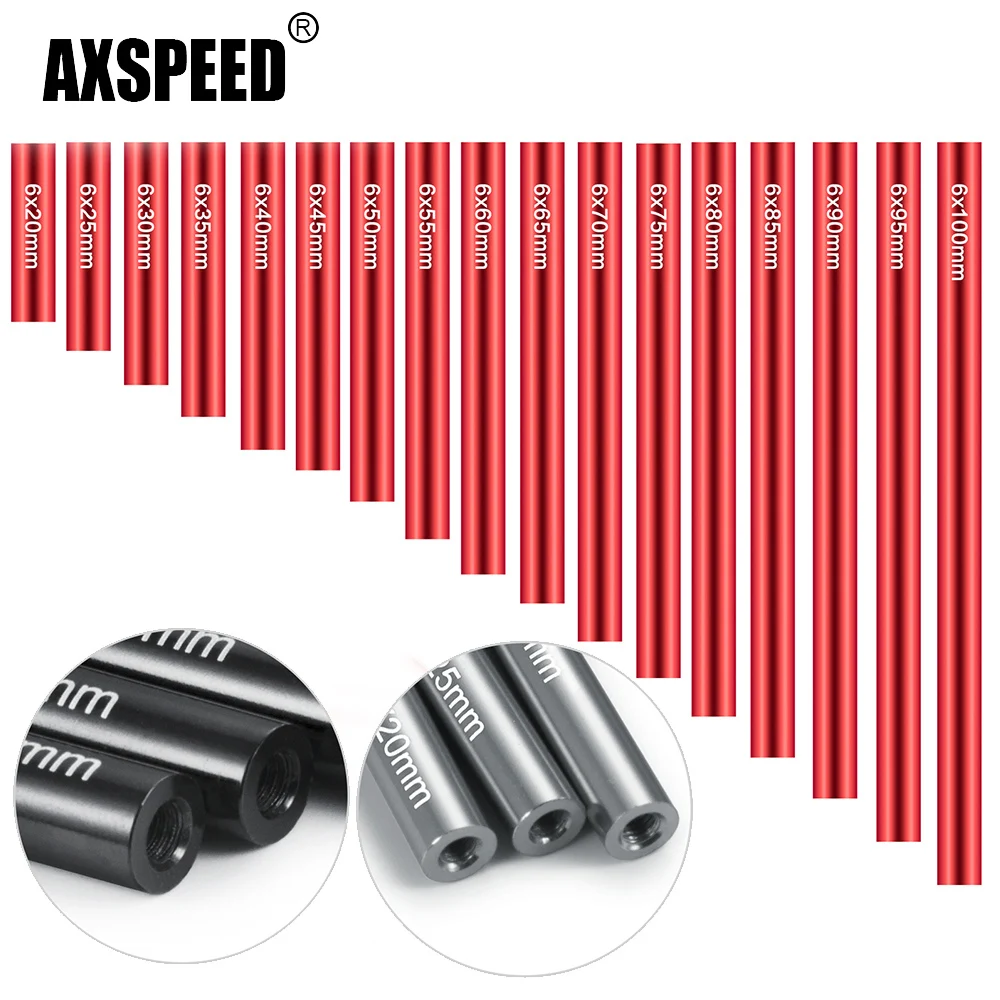 AXSPEED 17 шт. 20 ~ 100 мм набор металлических тяговых соединений 6 0 OD для Axial SCX10 D90 CC01 1/10 RC