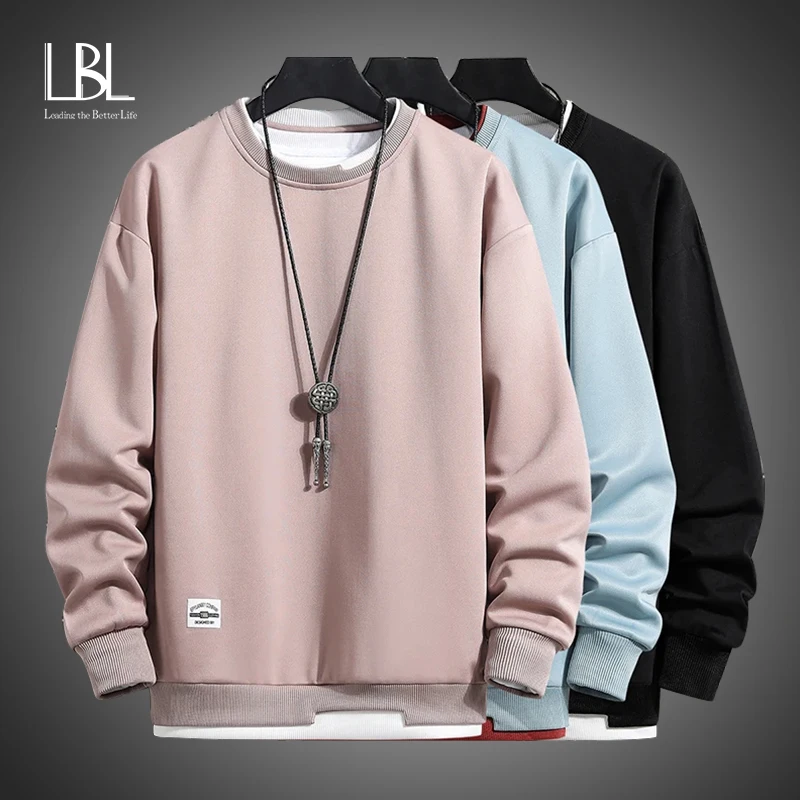 

Мужская однотонная толстовка, весна-осень, Harajuku, худи, Мужской Повседневный пуловер, новая уличная мода, свитера с вырезом лодочкой, 4XL