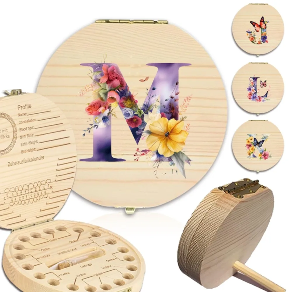 Коробка для зубов деревянная детский портативный органайзер хранения с надписью