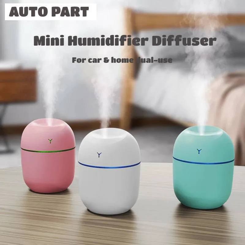 

Mini Humidifier For Car With LED Essential Oil Diffuser Car Fragrance Portable Humidifier Air Freshener For Home Car Auto
