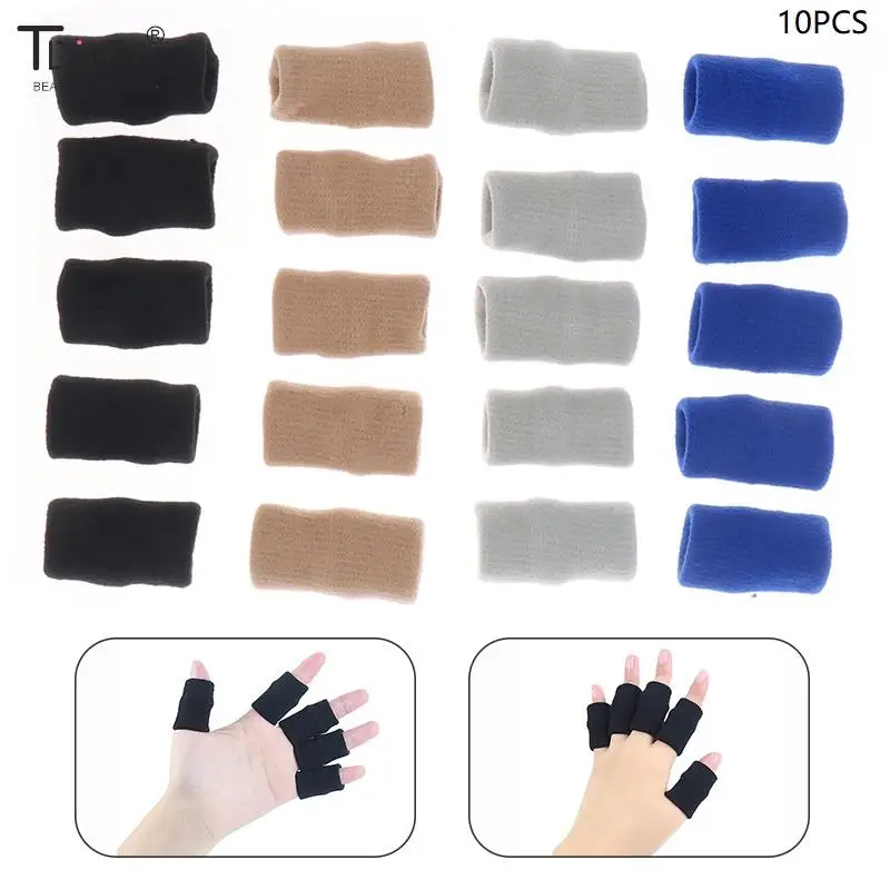 

10pc Elastic Sports Finger Sleeves Arthritis Support Finger Guard Basketball Finger Protection Finger Brace-Relieving Arthritis