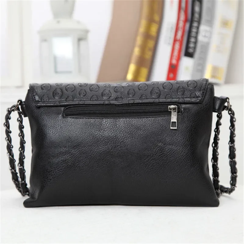 2025 Новая женская сумка с черепом и скелетом на цепочке сумка-тоут однотонная