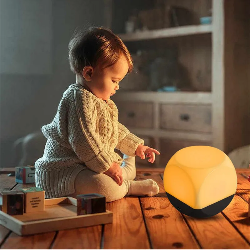 

2022 Creative Portable RGB Flip Timing Night Light Mini USB Light Student Eye Protection Atmosphere Bedside Lamp Room Decoration