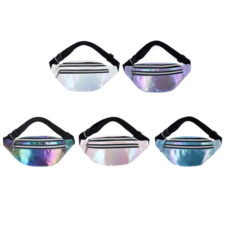 

Women Bum Bag Belt Bags Holographic Fanny Pack Cute Waist Packs Fashion Shoulder Phone Pouch for Party Travel