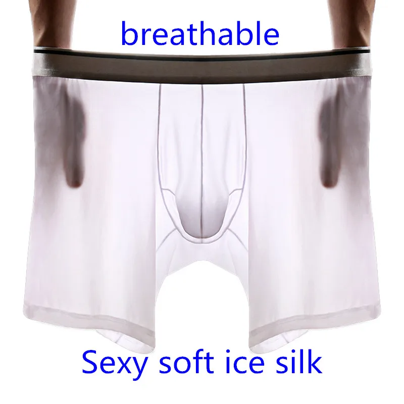 4Pcs/Lot High End Men's Sports Underwear Men's Ice Silk Plus Size Boxer Pants Anti-wear Legs Plus Fat Plus Size Boxers