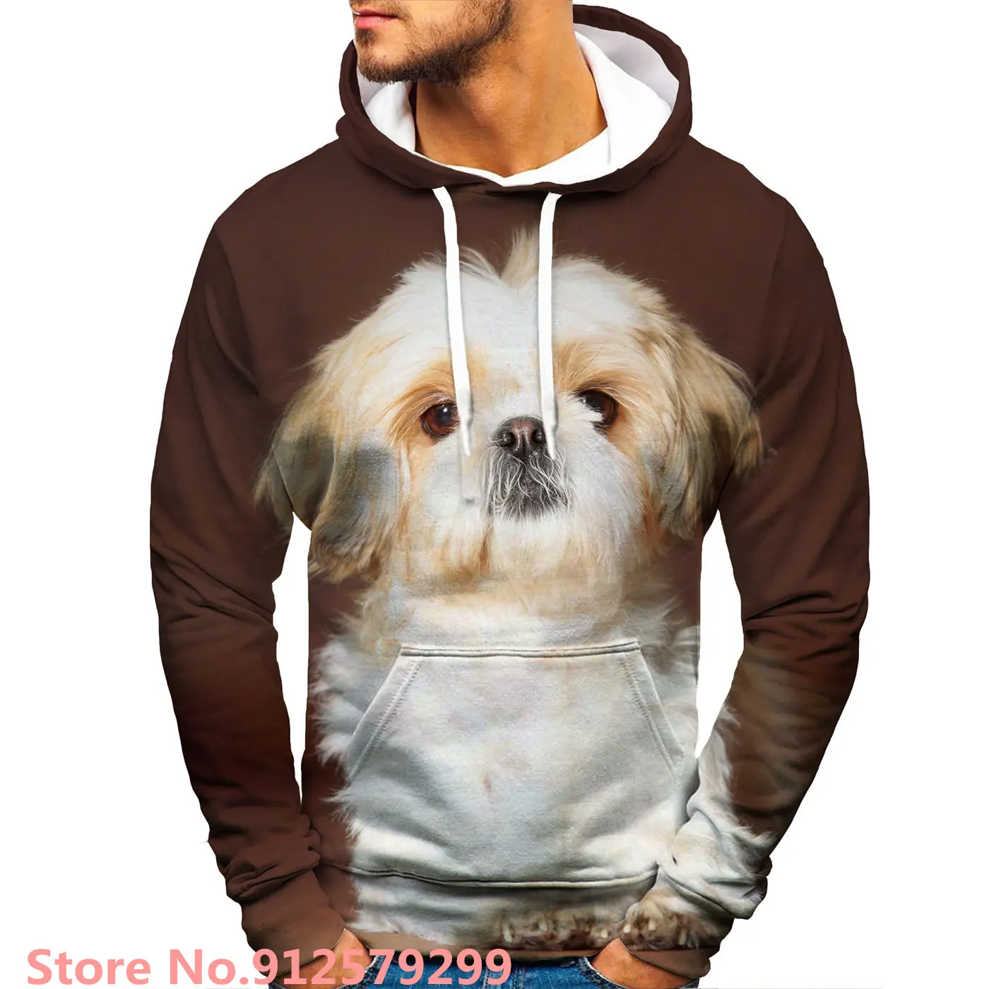 2022 Mens Hip Hop animal Hooded Sweatshirt dog Hoodies Clothing Male Fashion Casual pullover