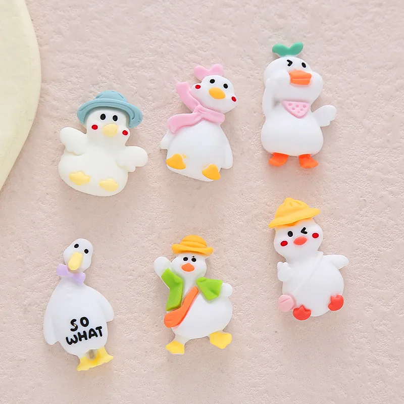 

100 Pcs New Cute Mini Kawaii Duck Flat Back Resin Cabochons Scrapbook Diy Party Hairpin Accessories Craft