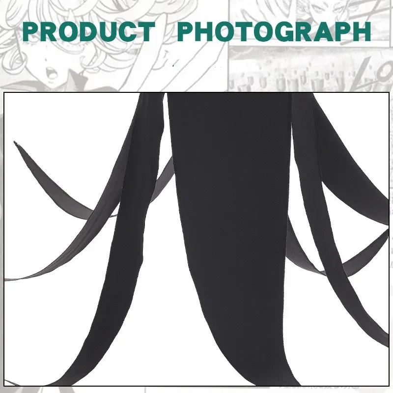 Аниме Terrible Tornado Senritsu No Tatsumaki One Punch-Man карнавальный костюм парик черное платье с