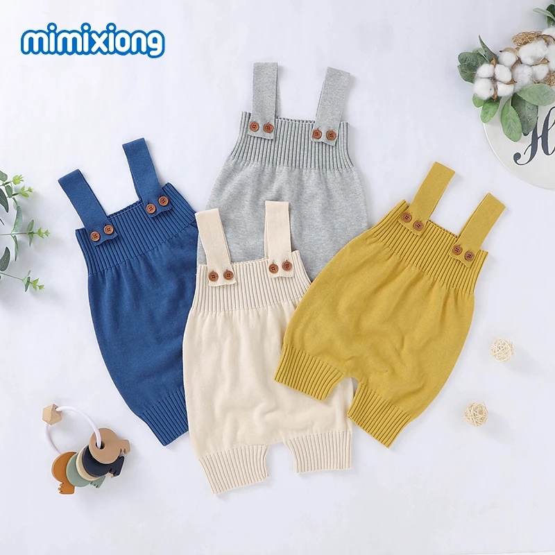 

Baby Boys Girls Rompers Sleeveless One Piece Newborn Netural Strap Jumpsuits Autumn Winter Toddler Infant Overall Clothes Cotton