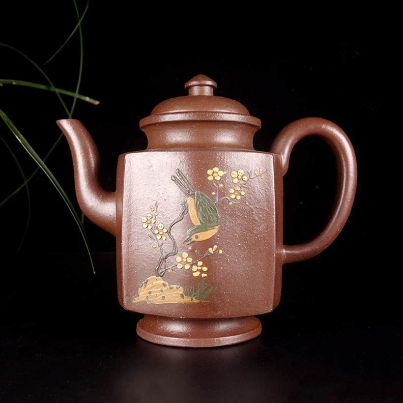 

Китайский исинский стеклянный чайник из фиолетовой глины Zisha с шестигранным дворцовым фонариком, чайник из фиолетовой глины Yang JiChu 450 см3