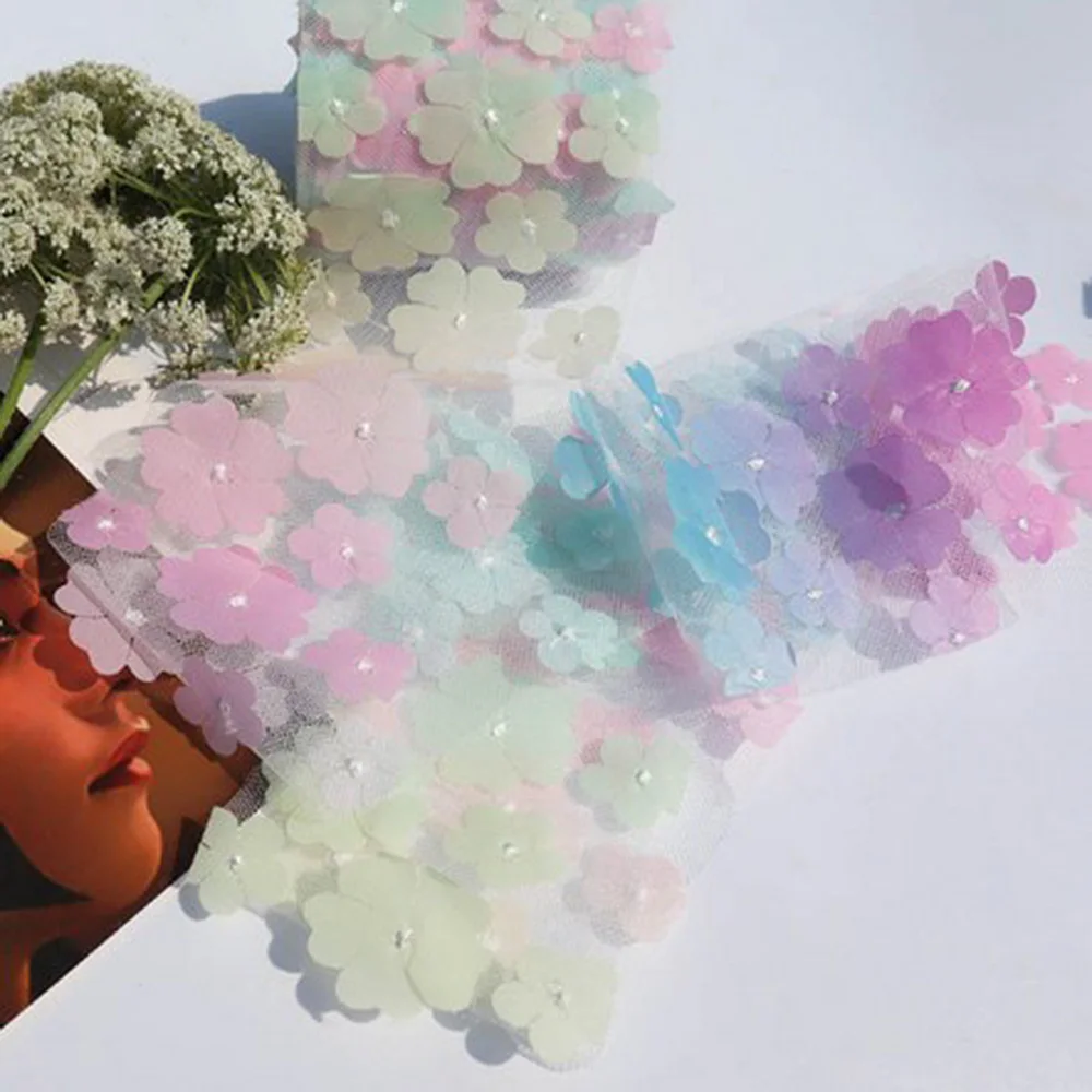 3D градиентные кружевные листья 5 ярдов материал Setchada Plya для рукоделия ручной