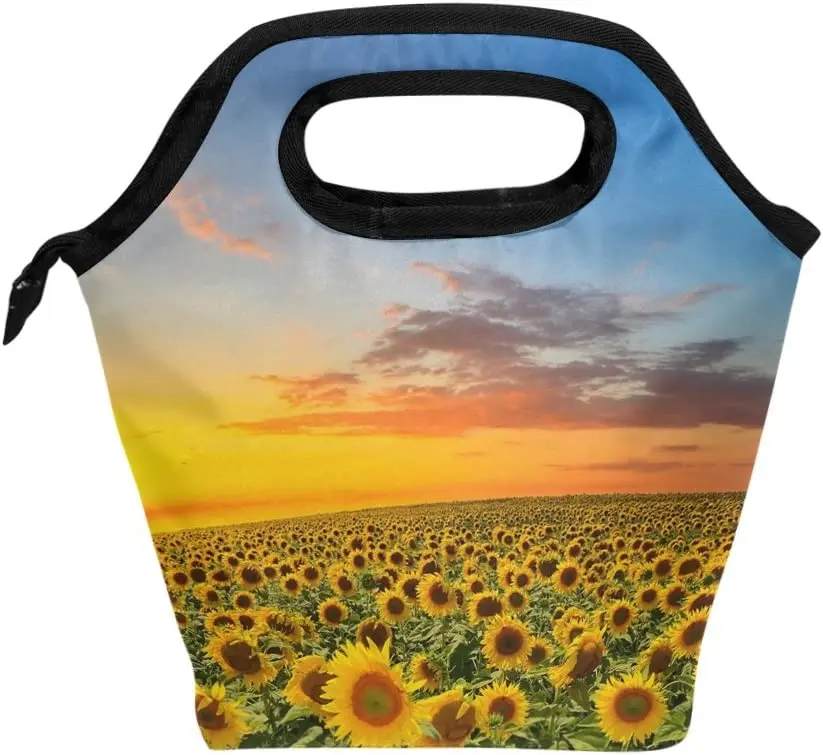 

Sunflowers Field Sunset Work Picnic Food Organizer Lunchbox for Women Men Kids