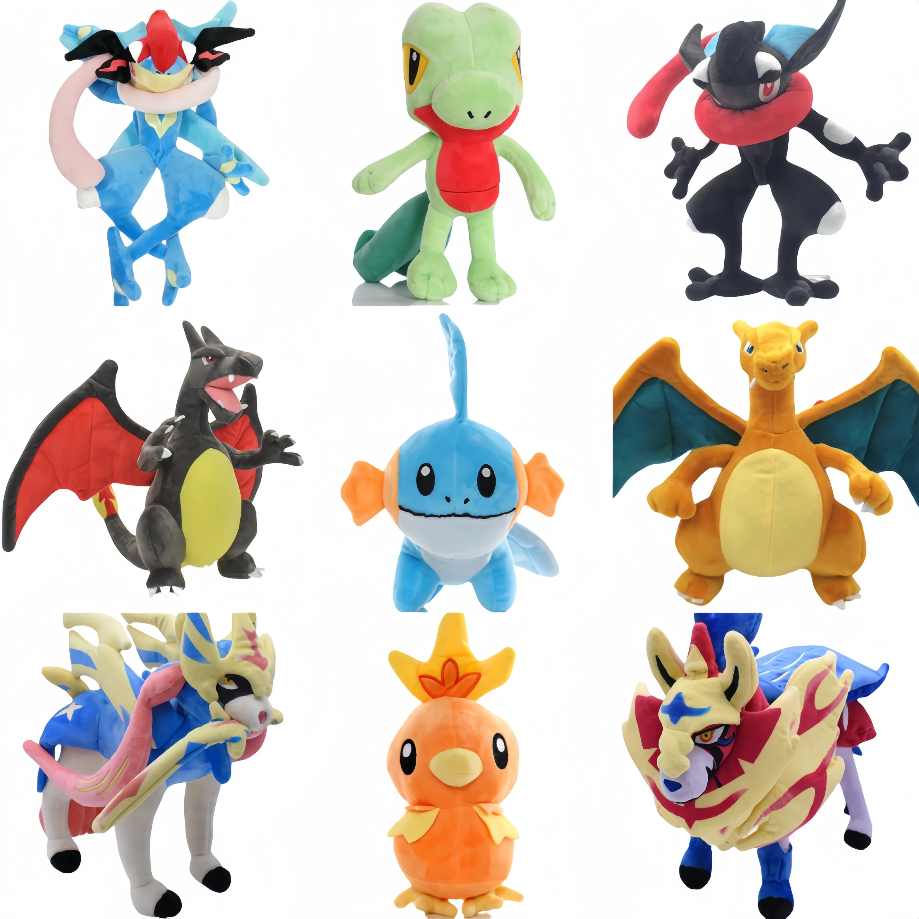 Плюшевая игрушка Pokemon Pikachu Charizard Torchic Treecko Greninja Zamazenta Zacian Mudkip плюшевые игрушки хобби