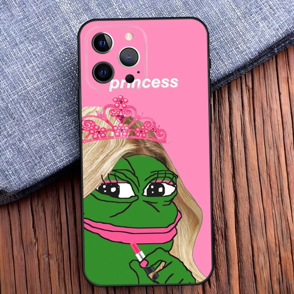 Sad Frog P-Pepe Phone Case For iPhone 16 15 14 13 12 11 Pro X XS Max XR Plus Mini Soft Black Cover