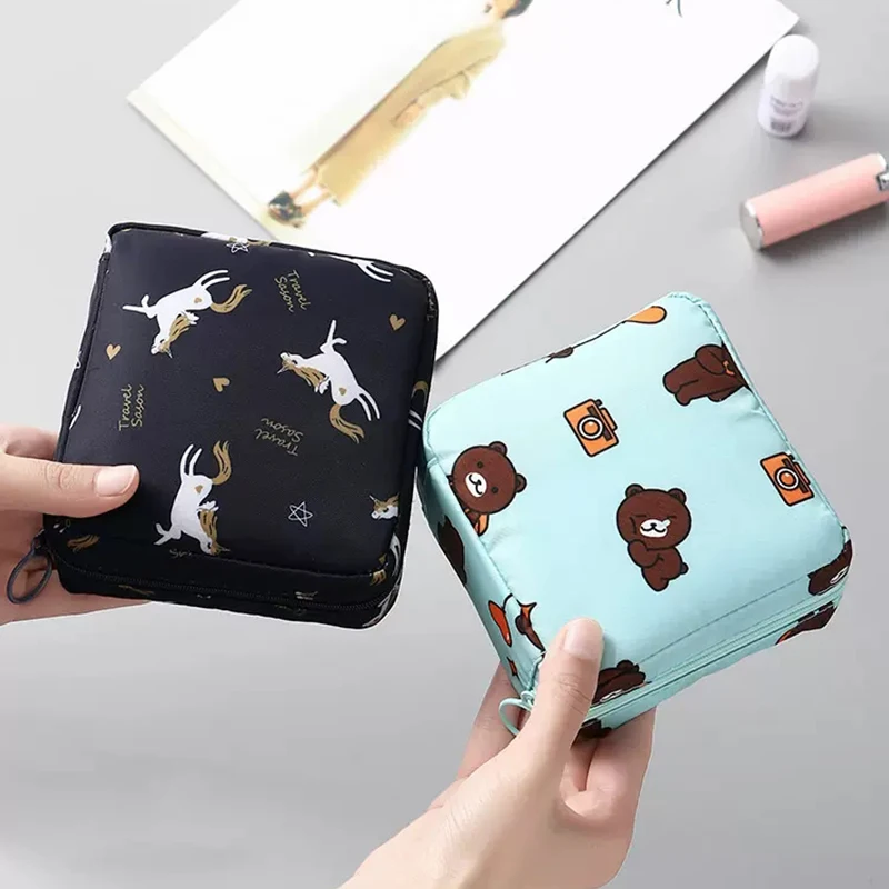 

Napkin Sanitary Pad Pouch Women Girl Cute Towel Storage Bag Coin Purse Lipstick Headphone Case Sanitary Credit Card Holder Bags