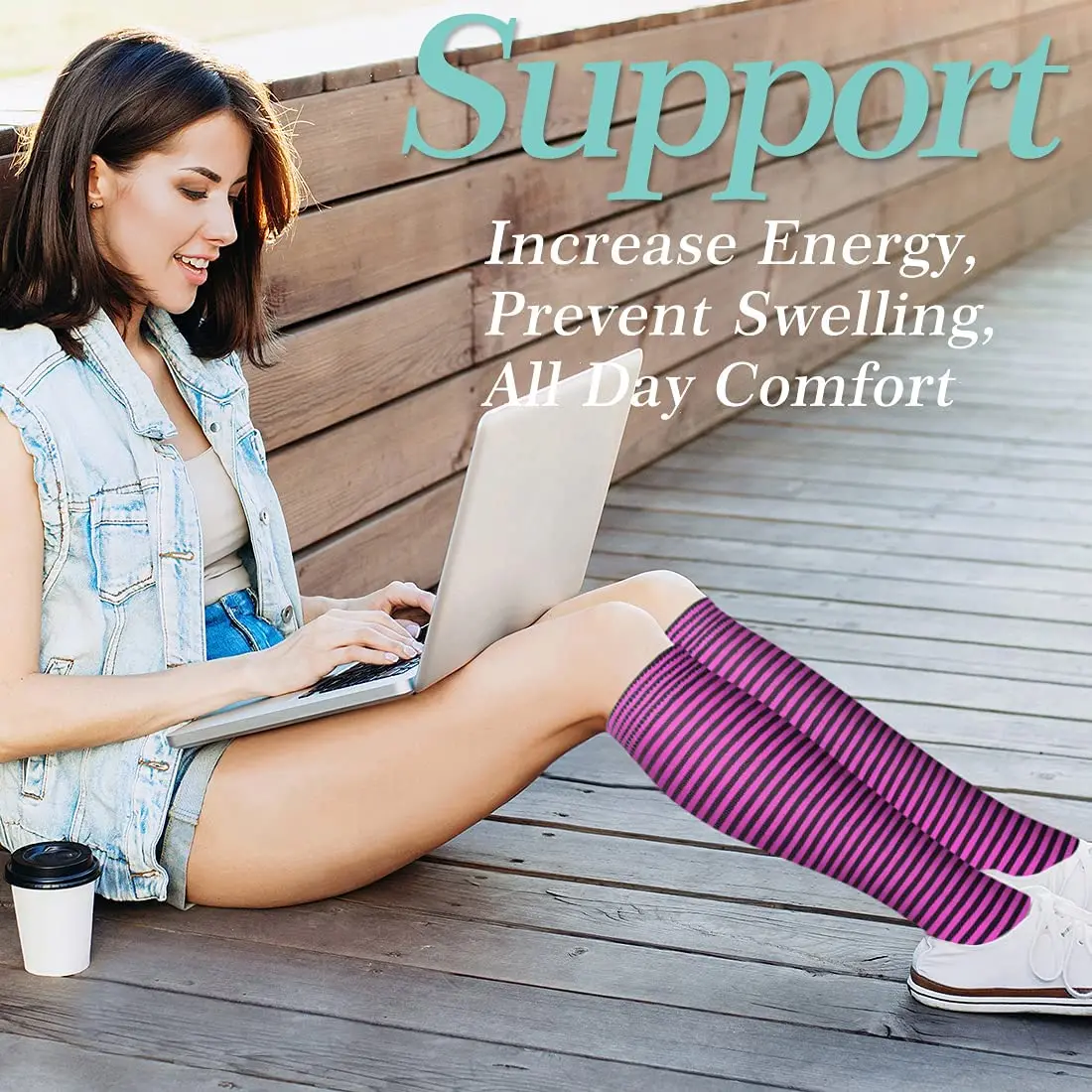 Dropshipping 6 Pairs Women Men Compression Socks Knee High Stockings Elastic Sports Running Nurse Climbing Cycling Socks Men