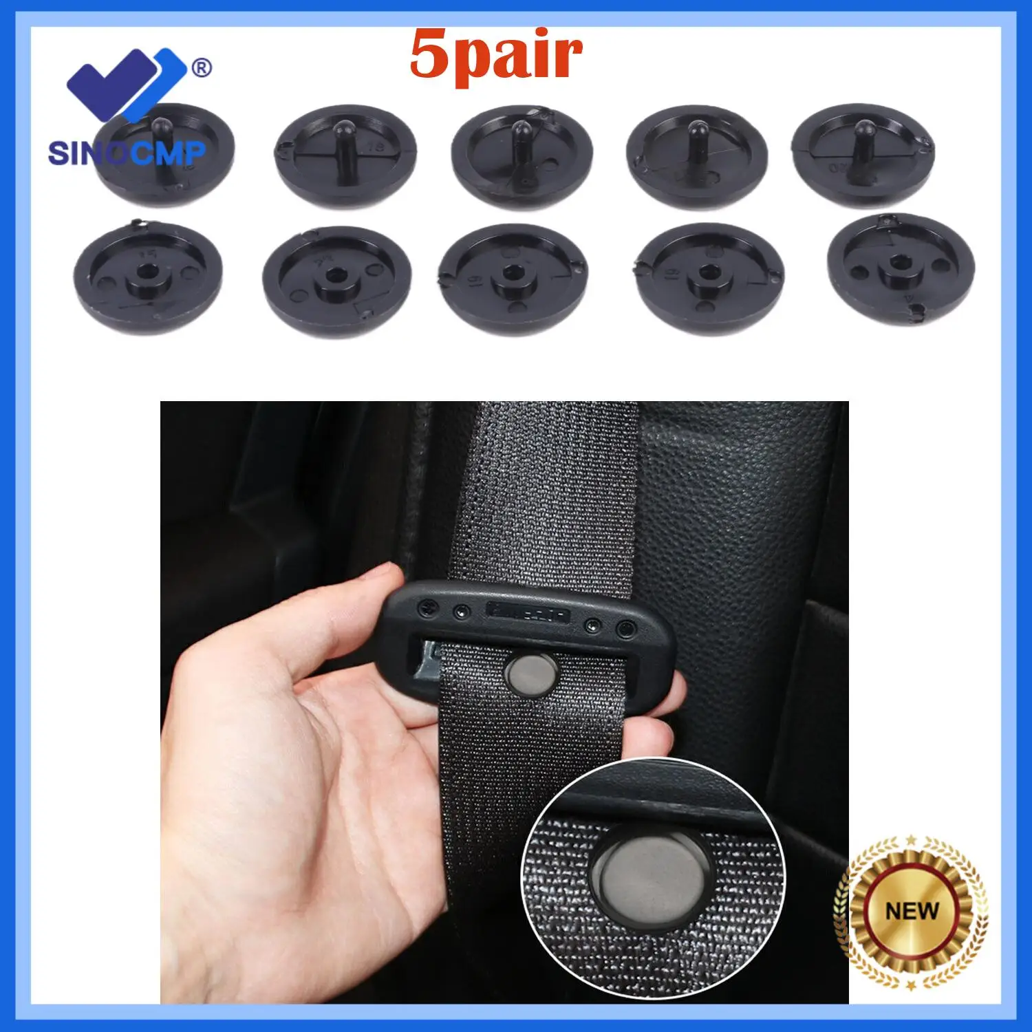 

5 пар/компл. новый автомобильный ремень безопасности, ограничитель расстояния, пряжка, зажим, кнопка остановки, фиксатор, автомобильные детали