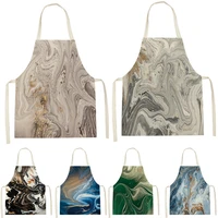 marble pattern liquid print sleeveless apron childrens cleaning home mens and womens anti fouling apron kitchen waist bib
