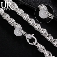 urpretty 925 sterling silver 2024 inch 5mm dragon head chain necklace for woman man party fashion wedding jewelry gift