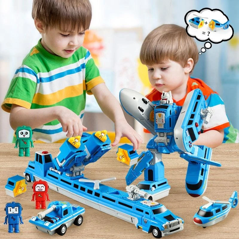 

Новые детские механические магнитные строительные элементы, крупные частицы, военный комбинированный робот, взаимодействие родителей и детей