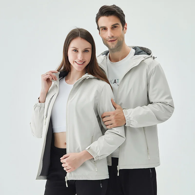 

Парное уличное теплое зимнее пальто унисекс, ветрозащитная куртка, утепленная флисовая толстовка с капюшоном на молнии, повседневная спорт...