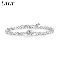laya new arrivals 925 sterling silver moissanite diamond tennis bracelet for women bangle charm wedding fine jewelry wholesale