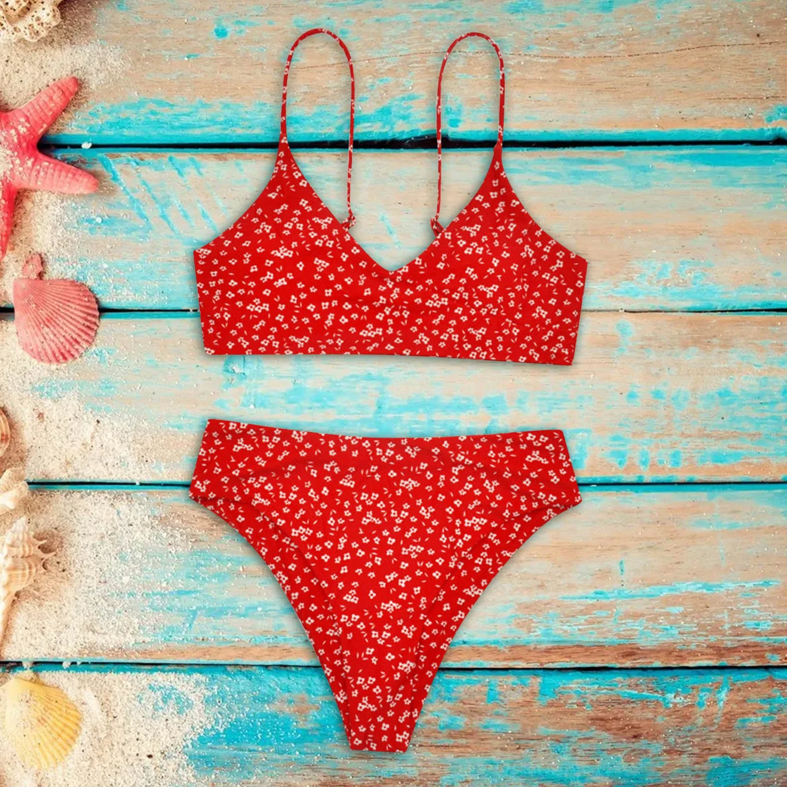 

Bikini 2022 New Summer Dot Bikini Set High Waist Swimwear Women Brazilian Bathing Suit Sexy Maillot De Bain Femme Rouge