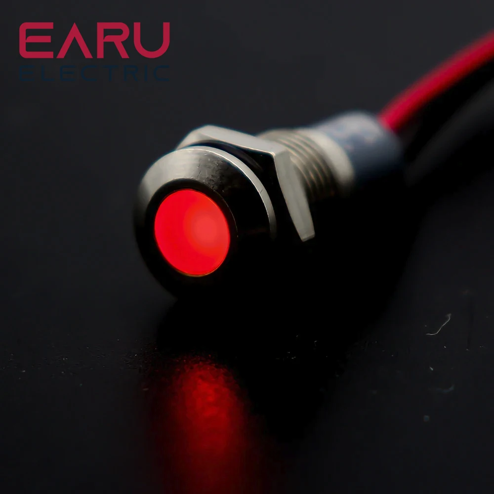 

Металлический светодиодный индикатор EARUELECTRIC 6 мм/8 мм/10 мм/12 мм/14 мм красный