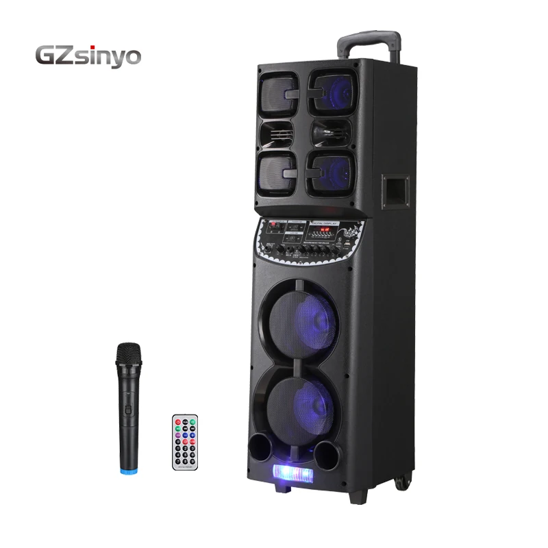 

double 6.5inch big power outdoor portable speaker system with fashion LED light