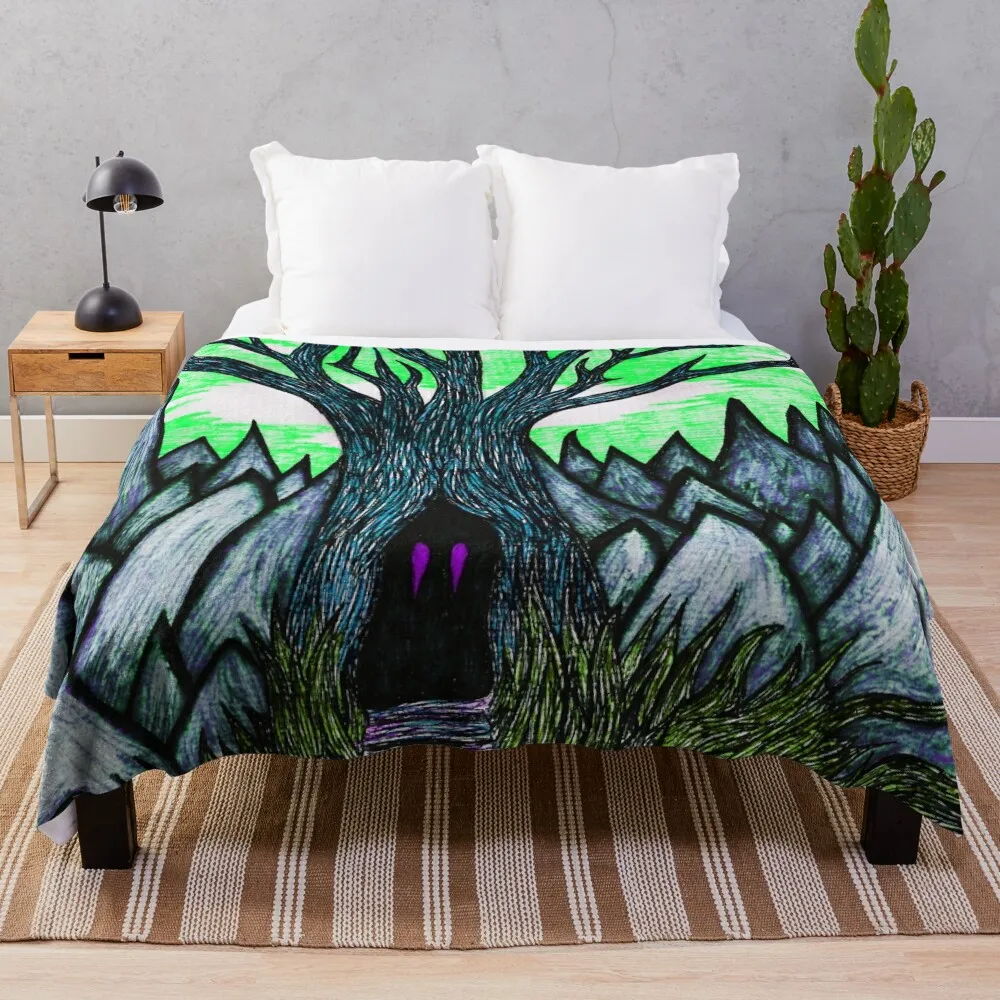 Жуткий жутый зимний пейзаж деревьев? Одеяло Karen-Anne Geddes 2024 пляжное роскошное