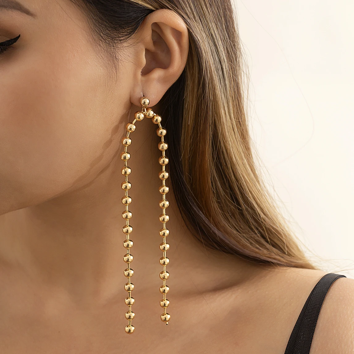 

Ingemark Goth CCB Long Ball Drop Earrings for Women Aretes 2022 Fashion Statement Dangle Earrings Brincos Pendientes Jewelry New