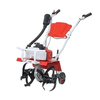manual gas powered garden tiller agriculture machinery 2 stroke 63 cc gasoline mini cultivator with weeder ditcher attachment