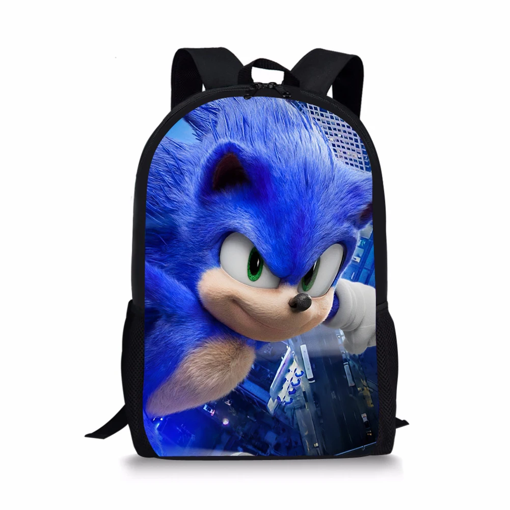 Sonic Pattern Print School Bags Daily Travel Climbing Durable Backpack Trendy Birthday Gift for Kids Fashion Knapsack