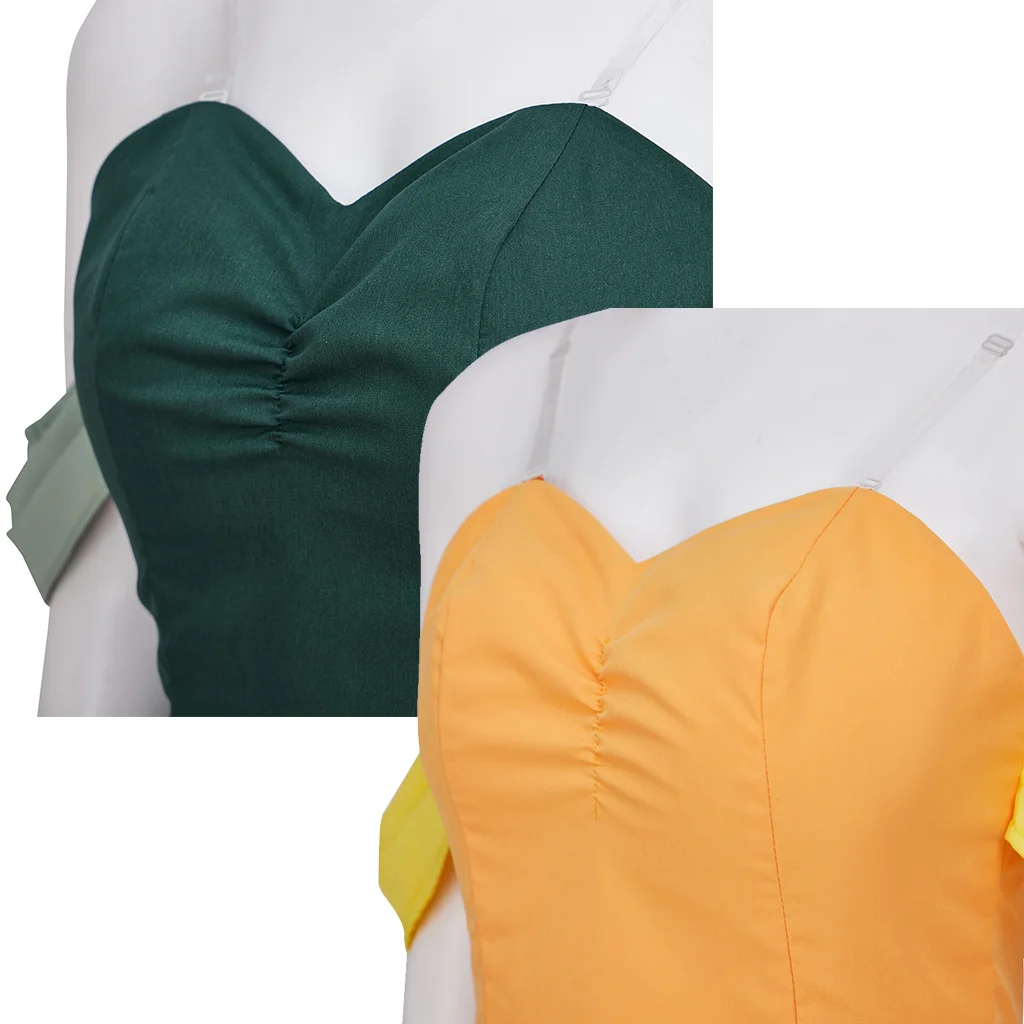 The Bimbettes Laurette Paulette зеленый костюм косплей желтое платье принцессы с открытыми