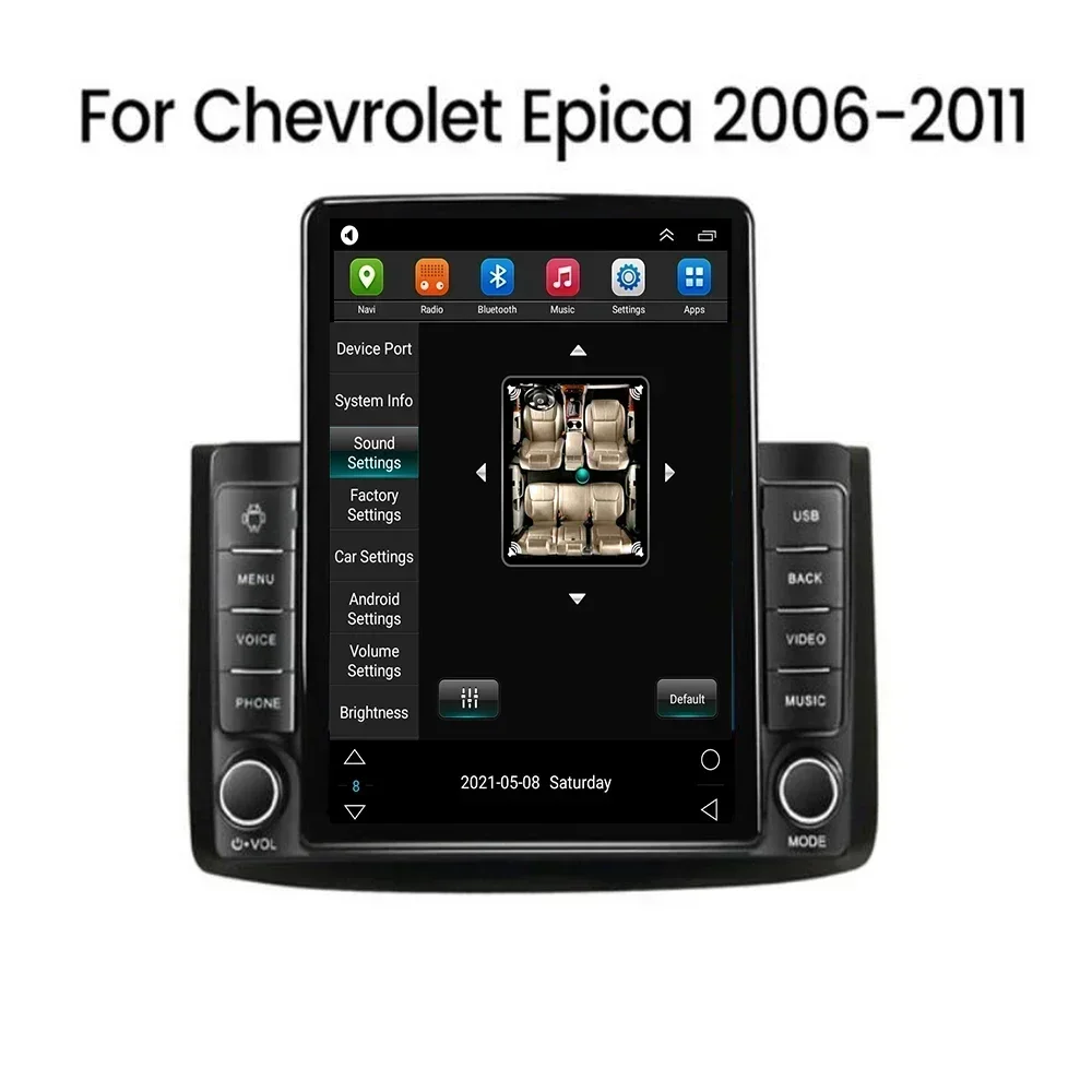 Для Tesla Style 2 Din Android13 Автомобильный радиоприемник для Aveo T250 Lova Captival Epica 2006+