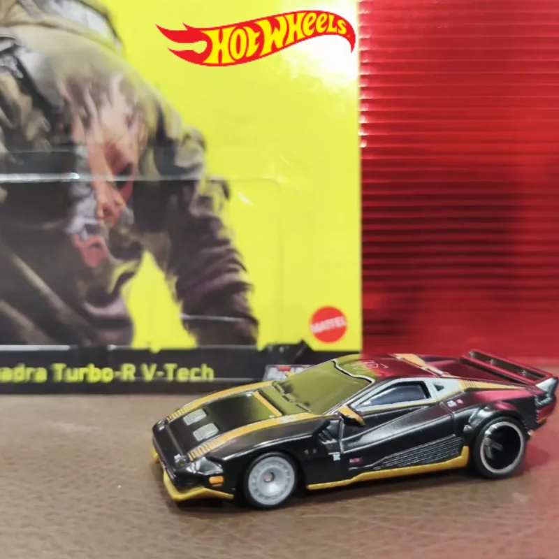 Фото Коллекционная модель автомобиля Hot Wheels Premium 2025 Cyberpunk Quadra Turbo-R V-Tech HXD63 в стиле киберпанк, масштаб 1:64, литая под давлением №2