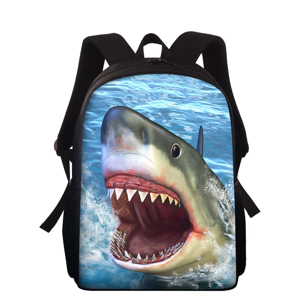 15 дюймов, детский рюкзак для мальчиков и девочек, детская школьная сумка для учеников, сумка для книг с милым 3D-принтом акулы, детские школьн...