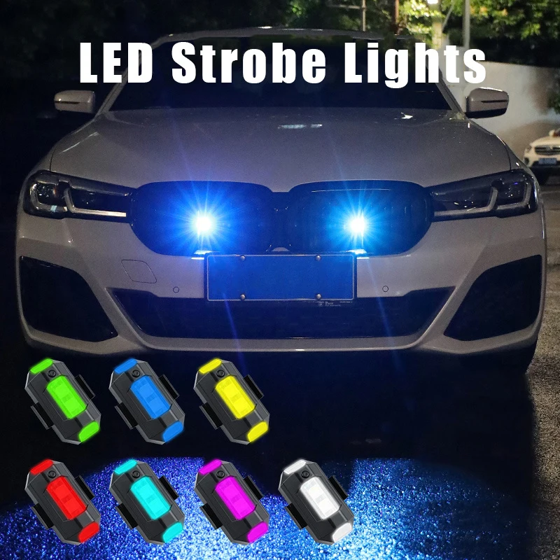 

USB Car Colorful Vibration Induction LED Strobe Light Drone Flash Position Wireless Lamp Motorcycle Warning Lights Car Styling