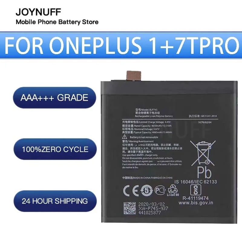 

New Battery High Quality 0 Cycles Compatible BLP745 For OPPO ONEPLUS 1+7 T Pro seven generation Replacement Sufficient Batteries