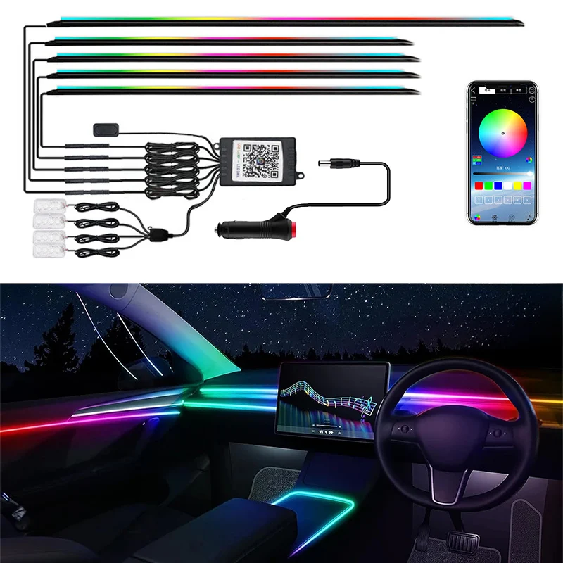 Универсальная автомобильная RGB-лента для окружающей среды симфоническая лента