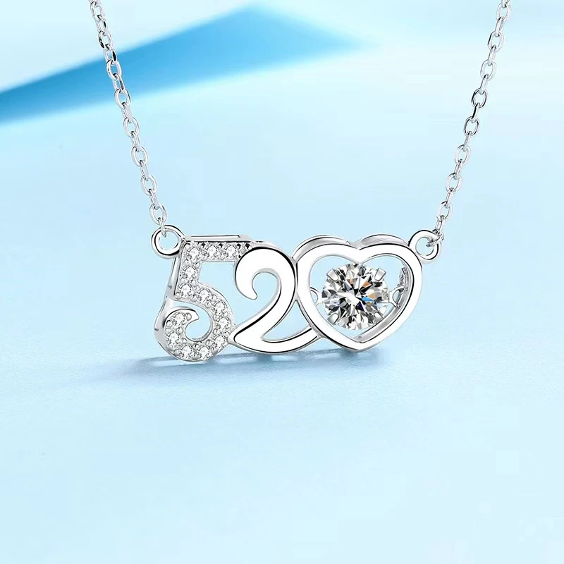 

Ожерелье 520 женское с изображением мигающего сердца S925, новый премиум подарок на день рождения и День святого Валентина для любимой девушки,...