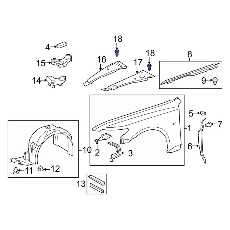 20 шт. автомобильные заклепка панели крепеж бампер Брызговики крышка