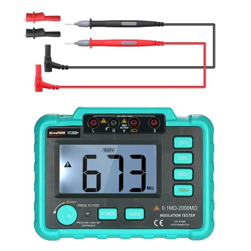 

Digital Multimeter Measuring Instrument Digital Insulation Resistance Tester Electrical Instrument Meter MEGOHMMETER Vc60b