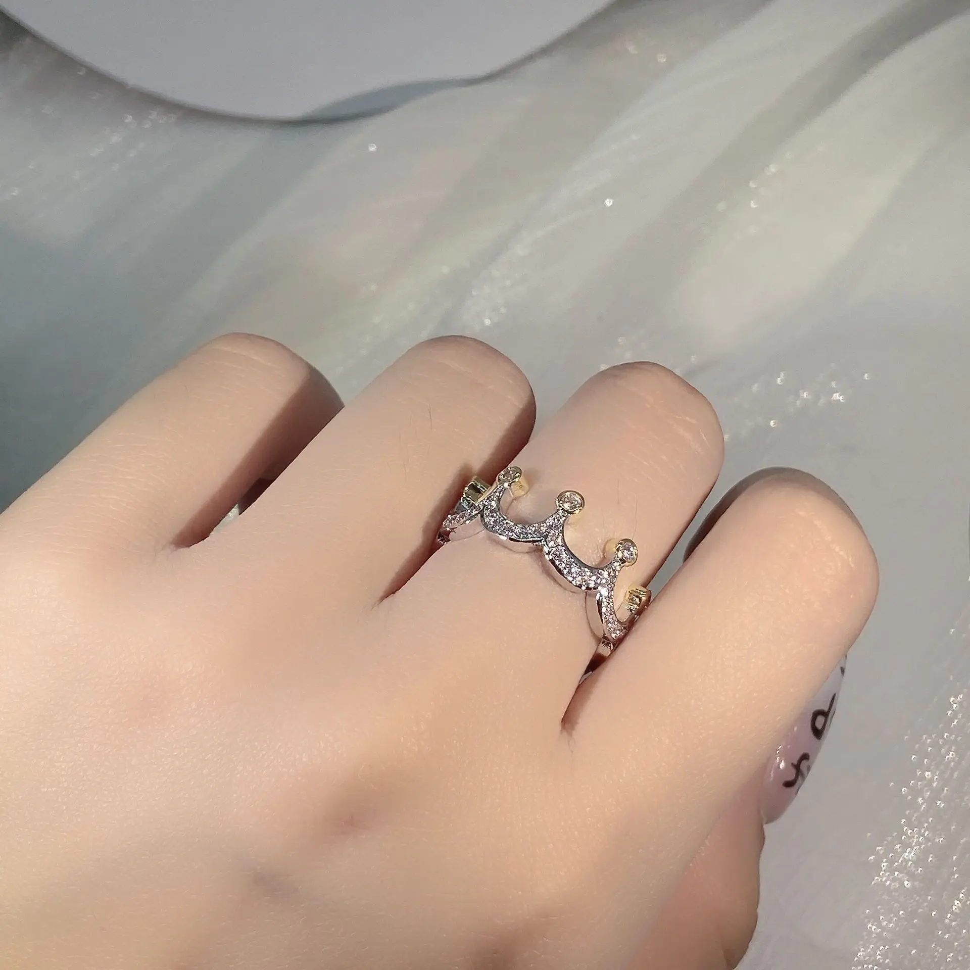 

Solid S925 Sterling Silver Diamond Crown Ring for Women Anillos De Diamond Gemstone Ring Jewelry Females Bizuteria Girls