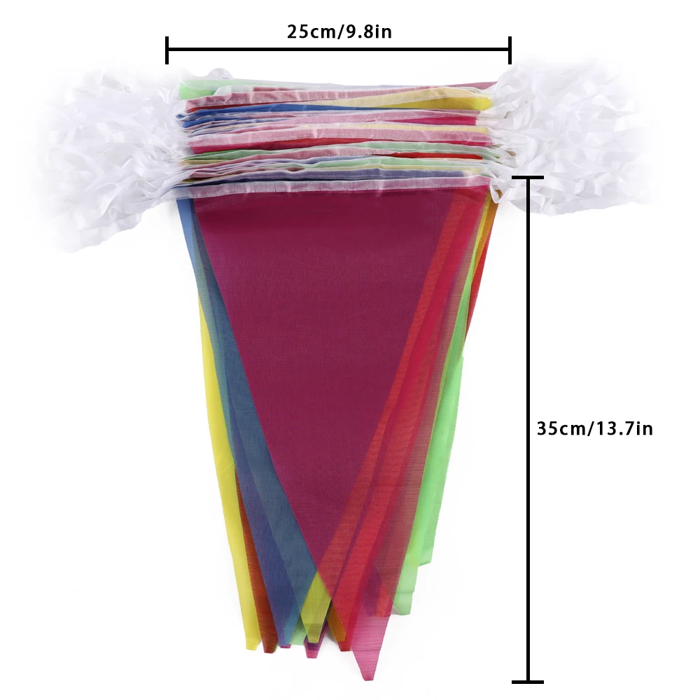 100m Wedding Festival Pennant String Banner Buntings Colorful Flag for Festival Party Holiday Decoration Christmas Strap images - 6