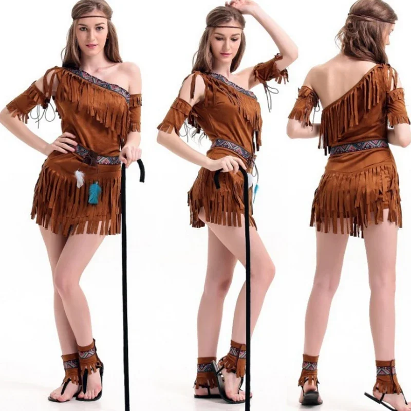 Индийское маскарадное платье Squaw Cowgirl принцессы Клеопатра первородное
