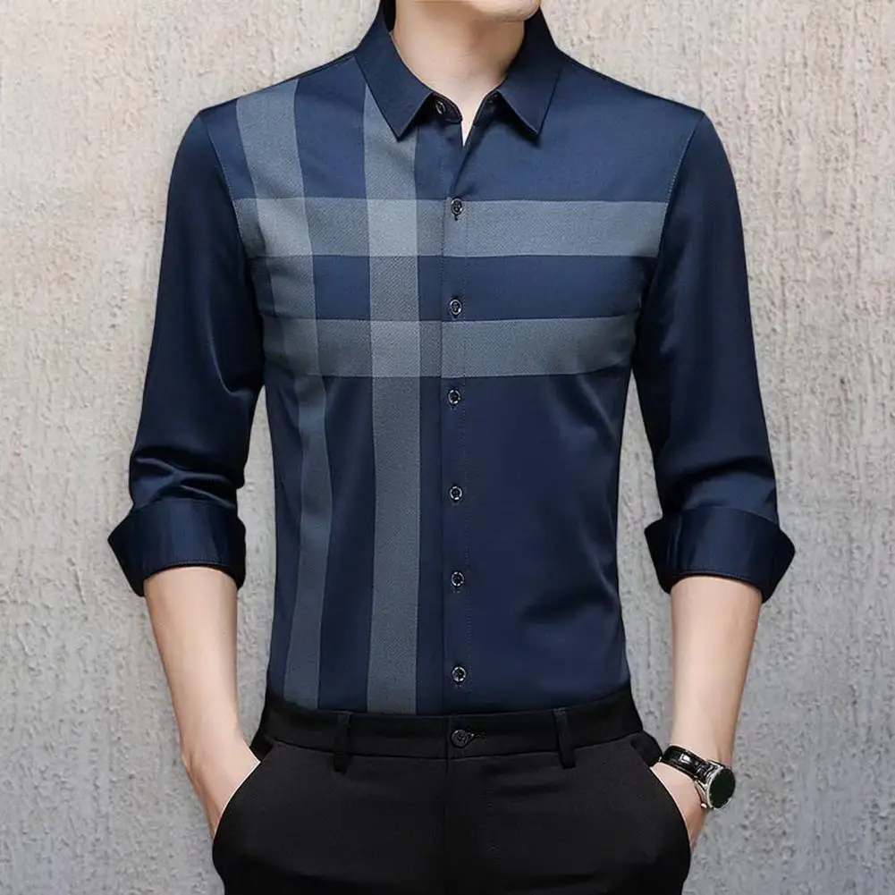 

2022 designer plaid mens shirts for men clothing korean fashion long sleeve shirt luxury dress casual clothes jersey